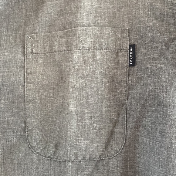 Molokai‎ surf gray button up short sleeve shirt size L - Picture 3 of 3